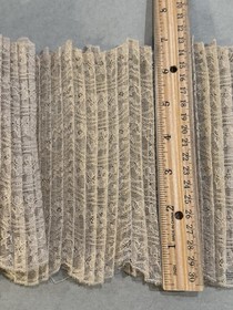 Antique/Vintage Victorian Accordion Pleated Beige Alencon Lace 7"W x 76"