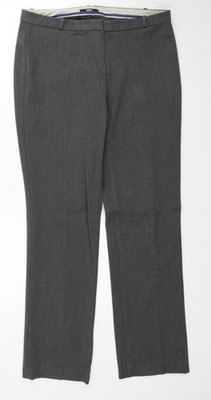 Marks and Spencer Damen Grau Polyester Hose Größe 12 Normaler Reißverschluss