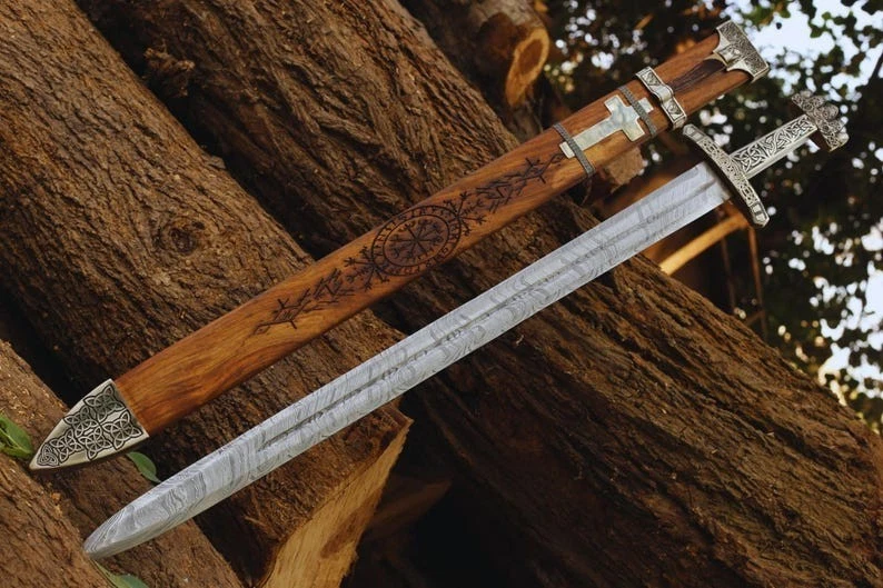 Handmade castle keep Viking sword , Viking sword with scabbard, Medieval Viking - Image 4 of 4