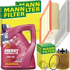 MANN INSPEKTIONSPAKET+MANNOL 5W-40 ÖL passend für 1.4 ALFA MITO FIAT PUNTO 199