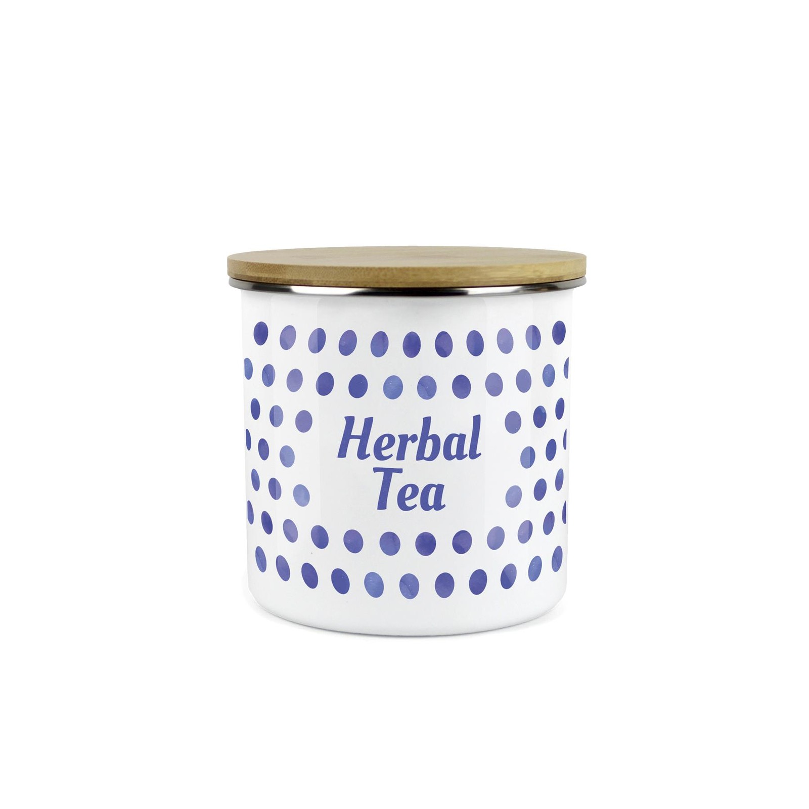 Polka Dots Herbal Tea Canister - Indigo Spotty Medium Kitchen Storage Jar