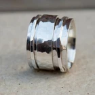 Solid 925 Sterling Wide Spinner & Meditation Ring Handmade Jewelry Ring All Size