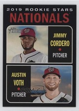 2019 Topps Heritage Rookie Stars Black /50 Austin Voth Jimmy Cordero #154 m4h