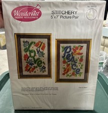 WonderArt Stitchery 5 X 7 Picture Pair Love Peace 05030