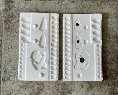 Vintage Plaster Jewelry Mold   Art Deco Necklace Casting Form J-63