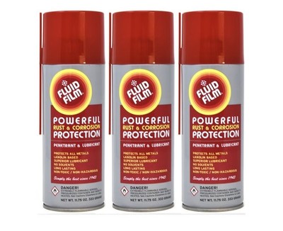 Fluid Film Undercoating Protection Rust Inhibitor Spray Can With Hose 3 PACK 