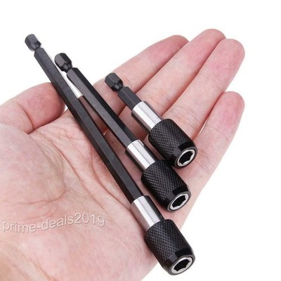 3 Stk, Magnet Schnellspanner 1/4'' Bithalter Adapter Verlängerung 60+100+150mm