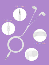 100 Pack Earbuds Bulk School Wired In-Ear Class Set 3.5Mm White Earphones Office