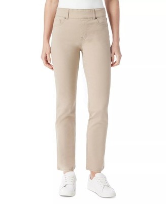 Gloria Vanderbilt Women Shape Effect Pull-On Straight Leg Jeans Flaxen Wheat NWT