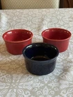 Fiestaware - Set Of 3 Ramekin Bowls- scarlet and cobalt Fiesta  HLC
