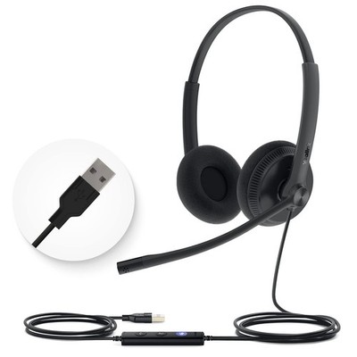 USB Headset Stereo Wired Noise Cancelling Mic Yealink UH34 Lite Headphones Work