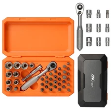 42piece Precision Ratchet Screwdriver Set Repair Tool Kit Torque Wrench Sockets