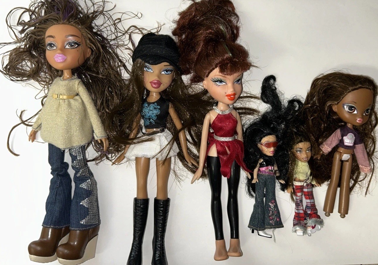 Bratz Fashion Doll Lot of 6 MGA Dressed Vintage Multiple Sizes Check Description