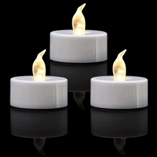 24 Pack Warm White LED Tea Lights, Last 100H+, Flickering Flameless Battery Oper