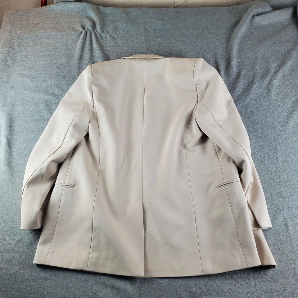 Reiss Suit Womens Size 10 Ivory Open Blazer Flare Pant 29X30 Lined - Image 4 of 4