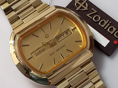 NOS 70'S ZODIAC SST 36000 MODEL 863 969 OVERSIZE 45 X 35 MM NSA NOVAVIT BRACELET