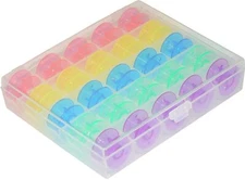 25Pcs/Set Colorful Empty Bobbins Size A Class 15 Storage Box Brother Singer etc