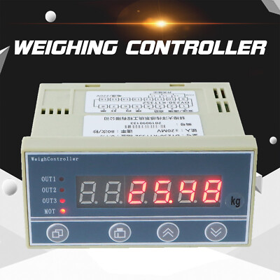6 Digits LED Display Weighing Controller Load Cell Indicator w/ 2 Relays Output