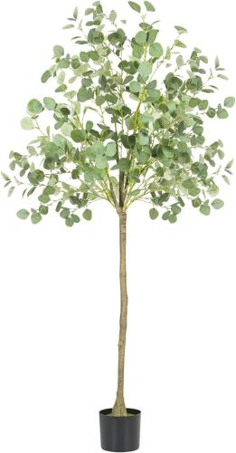 5FT Artificial Eucalyptus Tree Fake Potted Tree Faux Eucalyptus with Nursery Pot