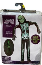 Skeleton Green Glow In The Dark Costume Child Medium 8-10 NEW 3 Piece
