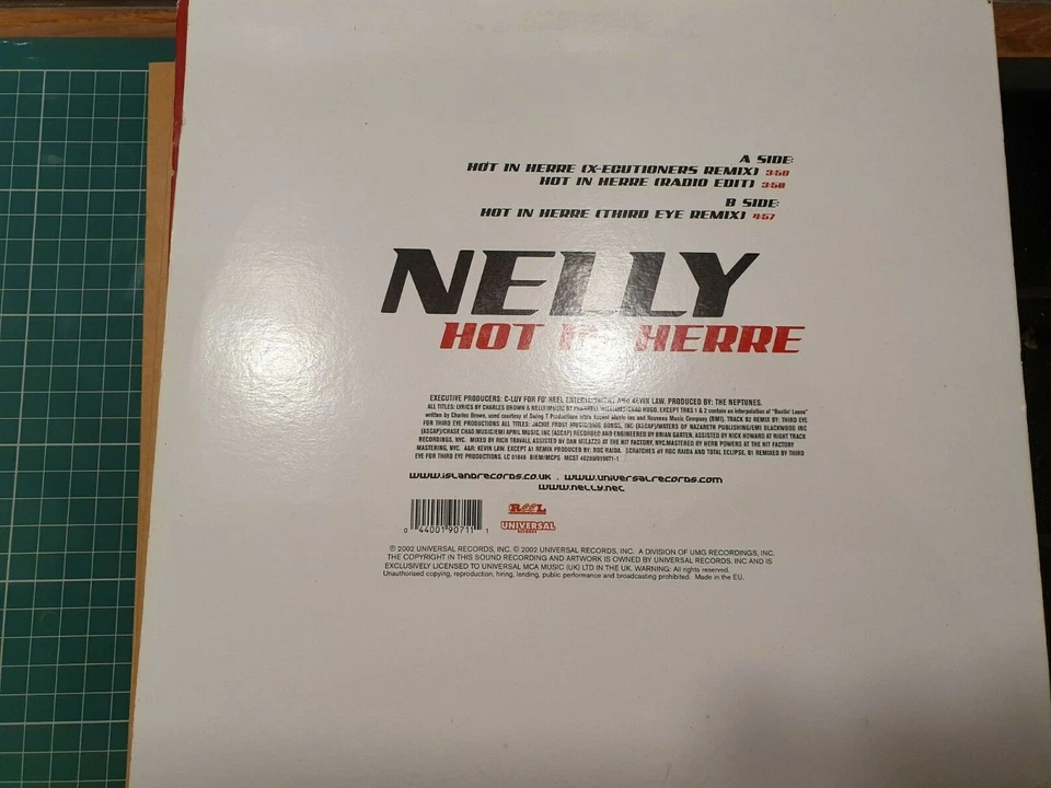 NELLY - HOT IN HERRE (3 TRACK) 12" VINYL EXCLUSIVE REMIXES RARE Foto 2 de 2