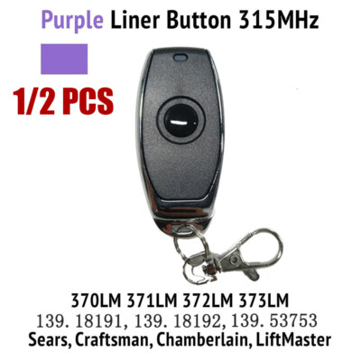 Purple Learn Button 371LM Garage Door Remote Control for LiftMaster 370LM 315mhz