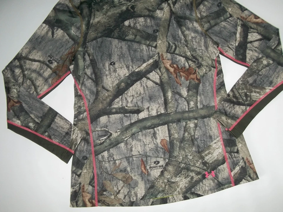 UNDER ARMOUR Coldgear MOSSY OAK CAMO Hooded EVO Hunting SHIRT Womens Size XL NEW - Image 3 of 4