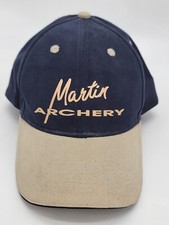 Vintage Martin Archery Inc Trucker Cap Canvas Adjustable Hat Otto Blue Tan Felt