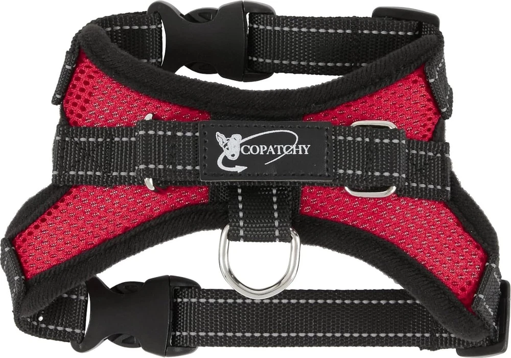 Dog Harness Small Sized Dogs - All Weather Mesh Overhead Adjustable No Pull Vest