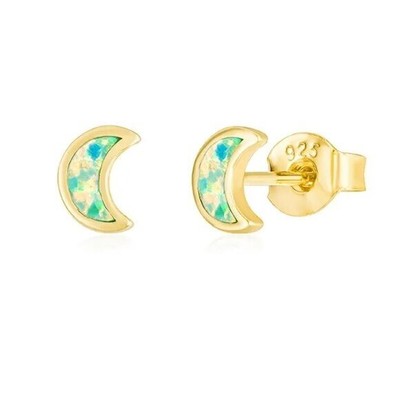 Opal Mondform Ohrstecker 18K vergoldet auf 925 Sterling Silber himmlisch