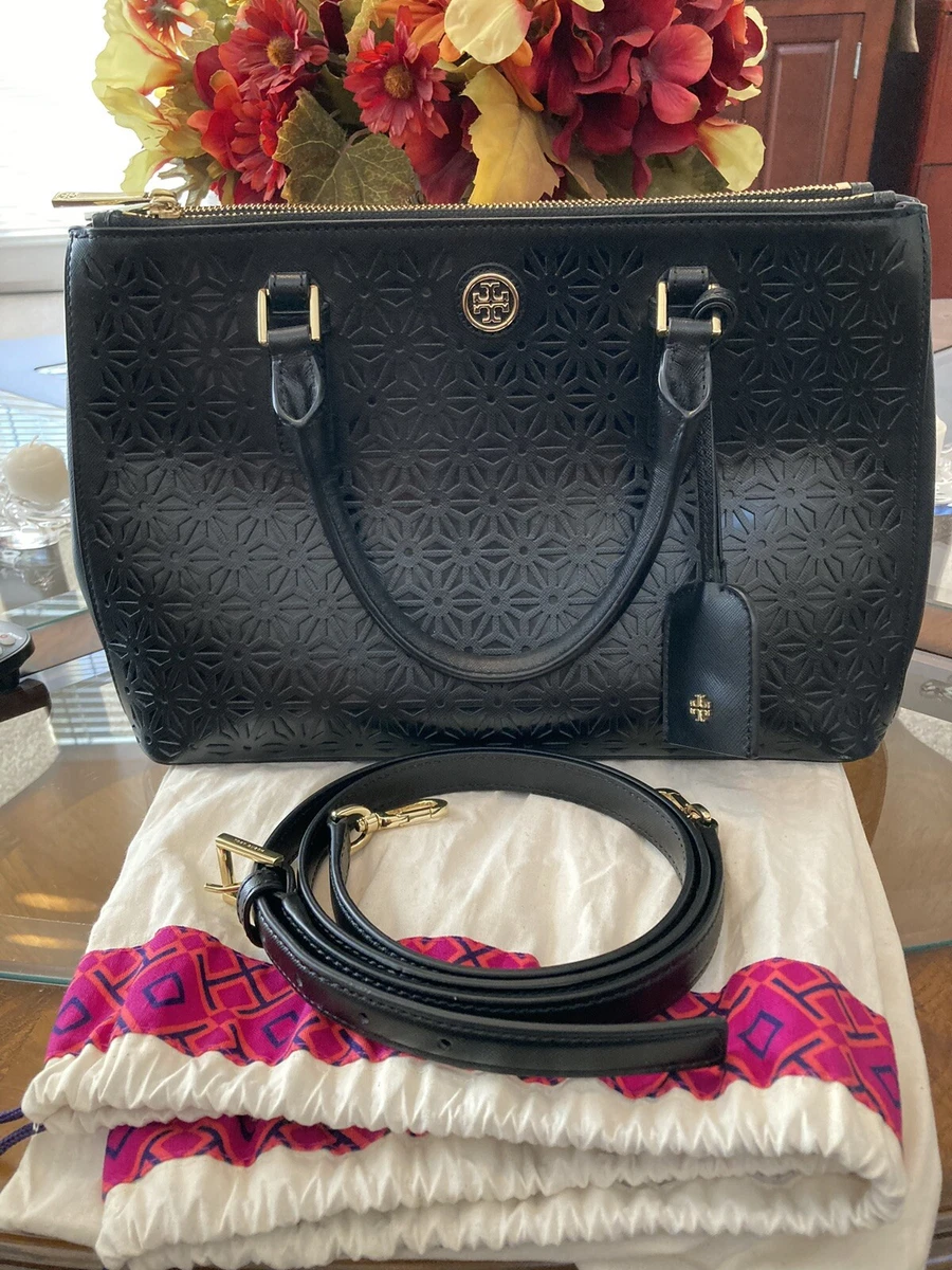 Tory Burch, Bags, Tory Burch Black Saffiano Tote W Gold Hardware