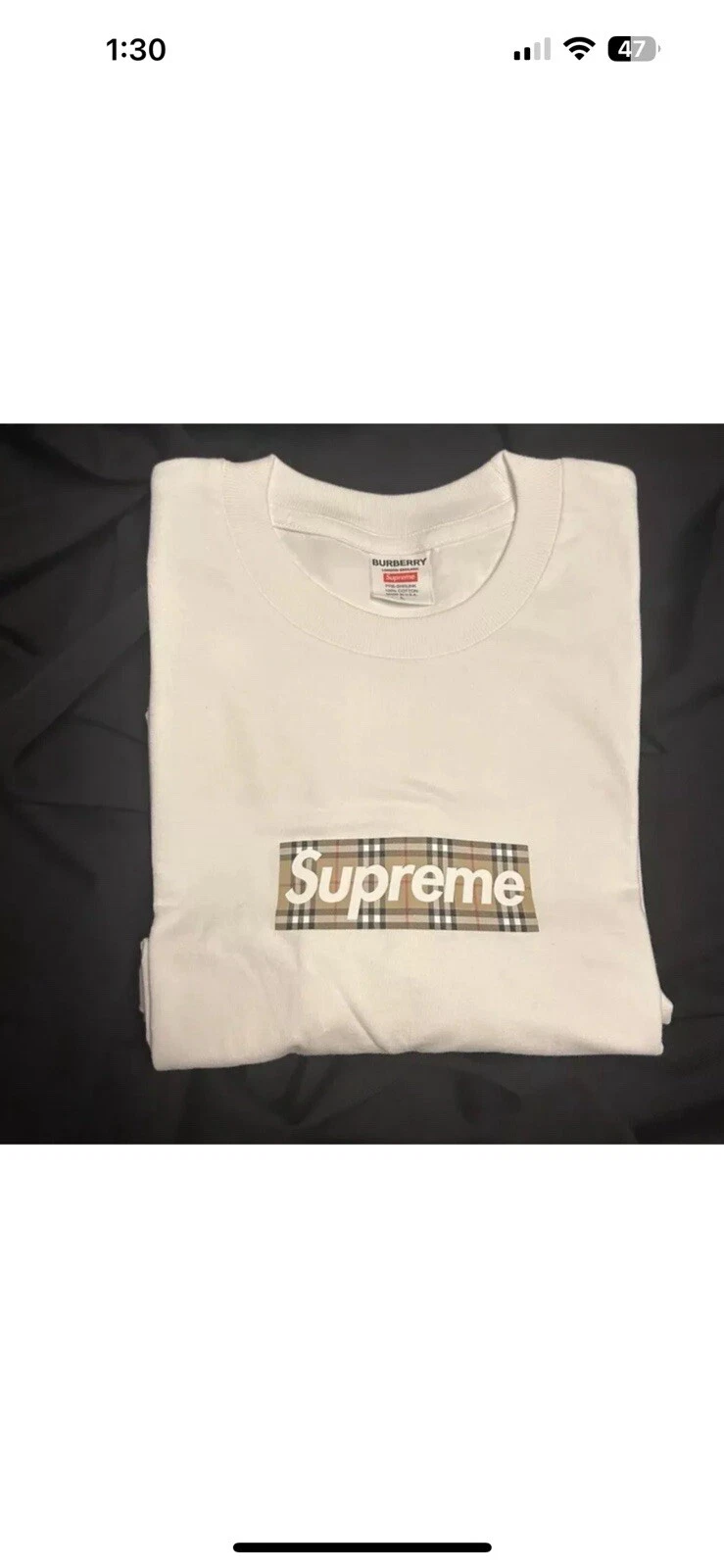 Tee shirt Supreme Burberry Box Logo