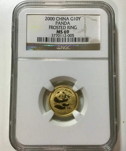 2000 China NGC MS 69 Gold Panda G10Y 1/10oz 10 Yuan Frosted Ring FREE SHIPPING