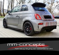 CUP Diffusor Seiten AnsäTze SET Schwarz FüR Fiat 500 Abarth FL Flaps HeckschüRze