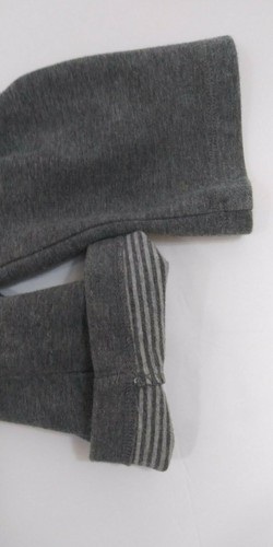 Ann Taylor Loft Zip Front Foldover Striped Collar Sweat Jacket Gray/White XL - Picture 12 of 12