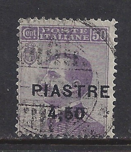 Italy 1922 offices in TURKEY 4.50 Piaster on 50 c. issue with op used $ 24.00