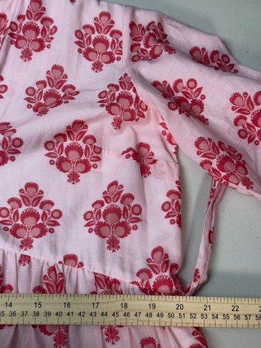Abito donna Wayward Fancies Eshakti XL rosa rosso floreale con cintura e tasche a strati - Foto 14 di 15