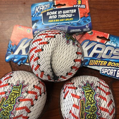 Ja-Ru - Kaos Water Bombs - Soak In Water And Throw - Baseball 3 pack