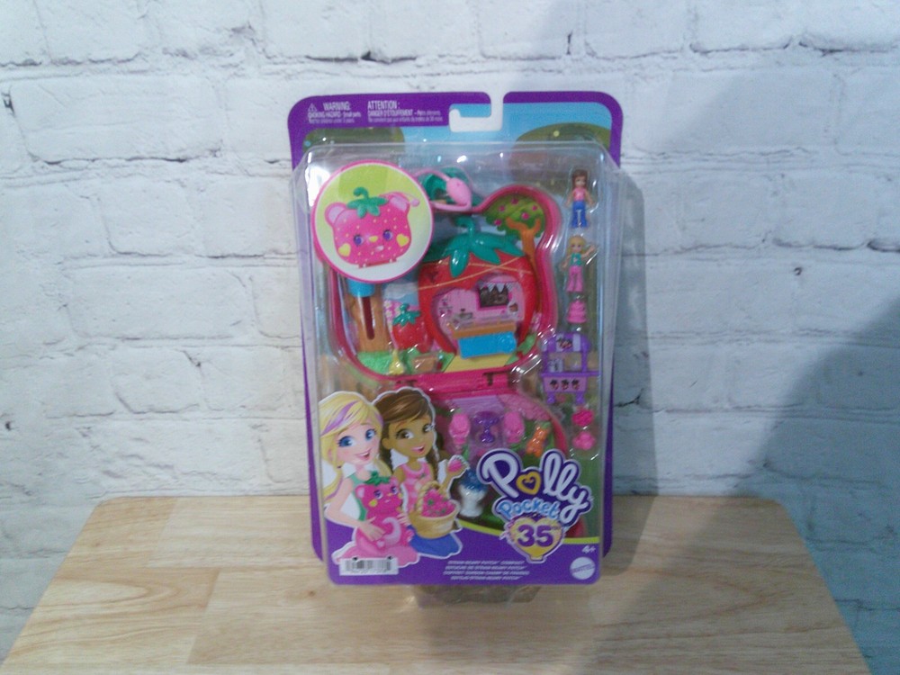 Polly Pocket Compact Straw-Berry Patch Kids Toy Mini Dolls Mattel NEW