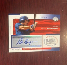 2004 UD Team USA Baseball PETER BERGERON  Certified Autographed Card