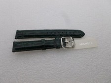 Genuine Michele 16mm Dark Green Alligator Watch Band Strap NEW