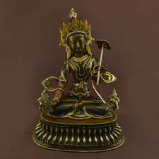 Fine Quality 24 Karat Gold Gilded and Silver Plated. Dukar / Chatra Tara Statue