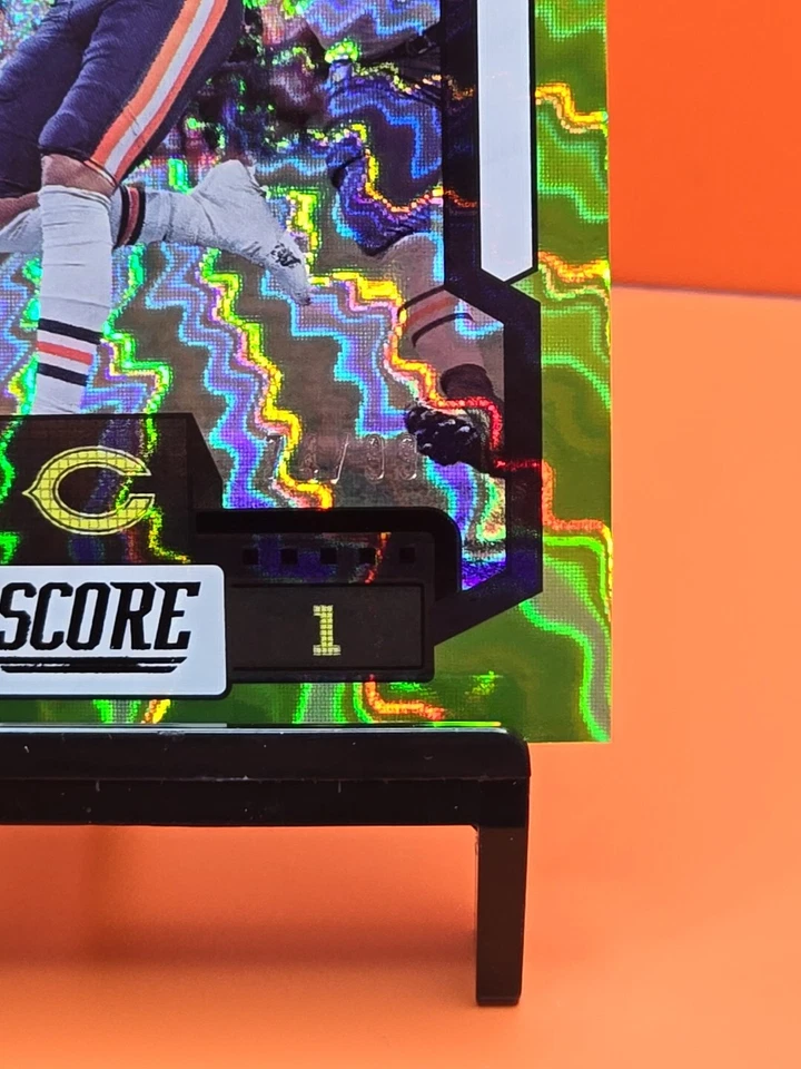 🔵🐻🟠 2023 SCORE JUSTIN FIELDS #99 ELECTRIC PARALLEL 74/99 BEARS 🟠🐻🔵 - Image 2 of 3