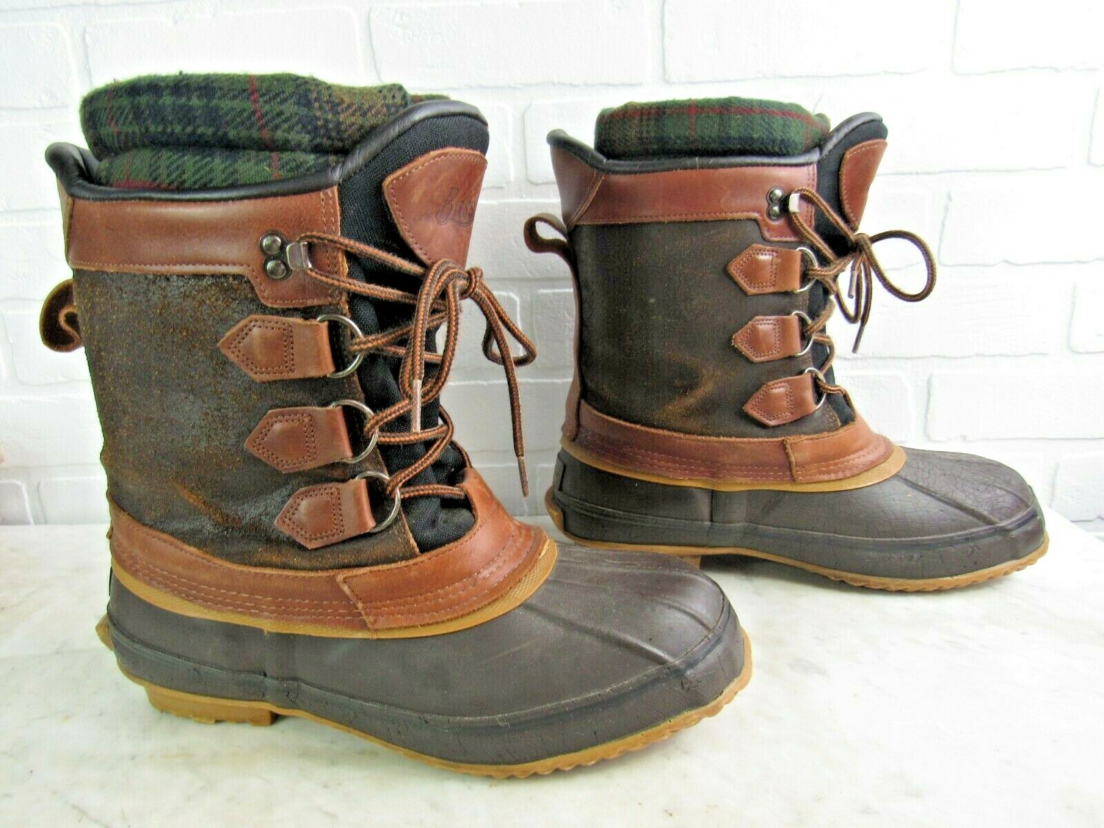 BASS ESKIMO DUCK BOOTS RUBBER LEATHER 