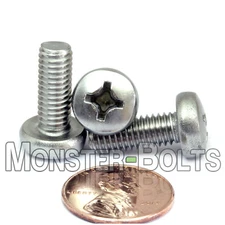M6 / 6mm Phillips Pan Head Machine Screws, Stainless Steel A2, DIN 7985, 8-70mm