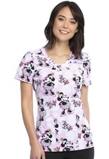 Minnie Mouse Cherokee Scrubs Tooniforms Disney V Neck Top TF641 MNTD