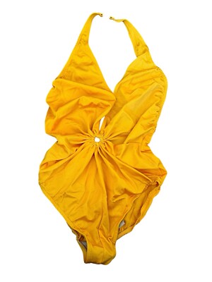 Sonia Vaz s SONI of Jamaica Designer Swimsuit One Piece SEXY Yellow Medium