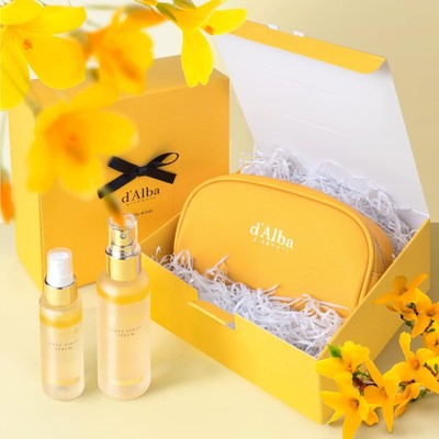 Travel Essencial Gift Set First Spray Serum Full Size & Travel Size Yellow Pouch