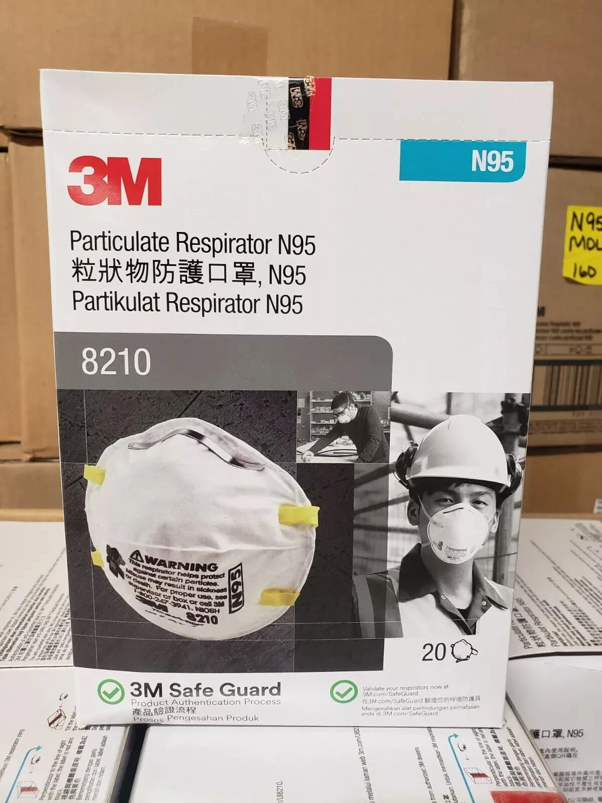 160 MASKS 3M 8210 N95 8 BOXES OF 20