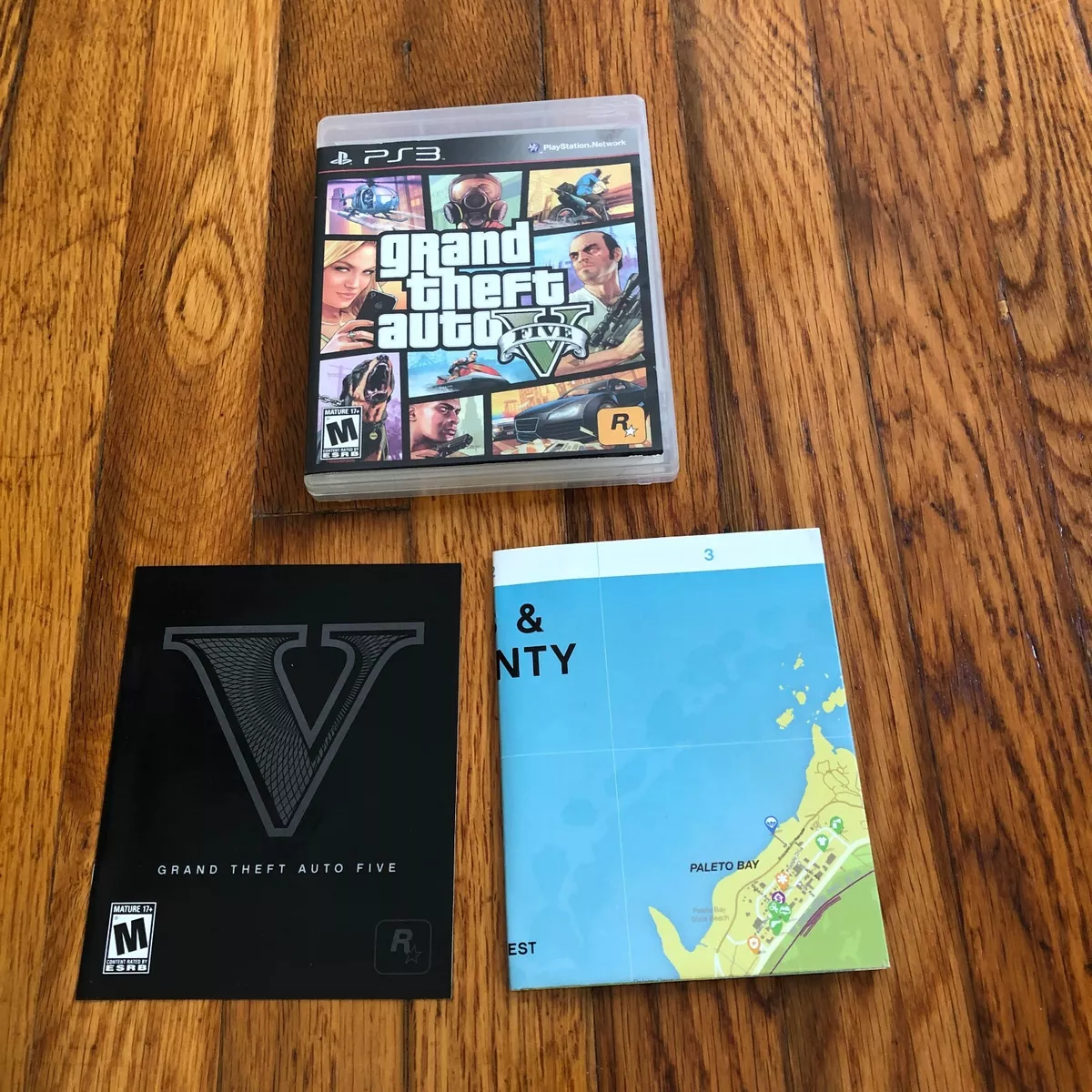 Grand Theft Auto V (PlayStation 3, 2013) PS3 - CIB W/ Map